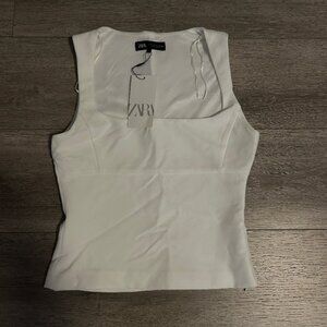 Zara White Top Size M (Tags Attached)